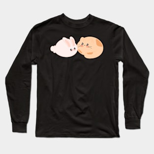 Blobs & friends bunny and cat Long Sleeve T-Shirt